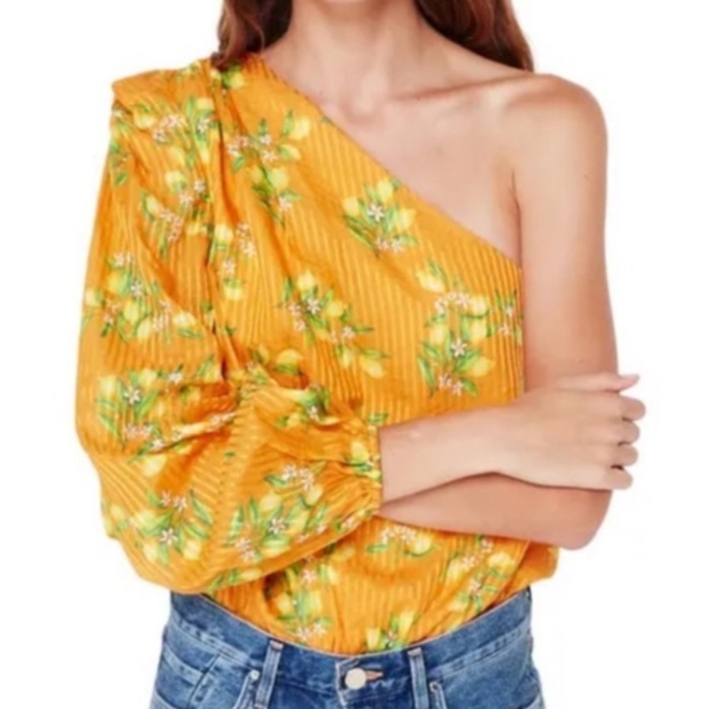 CAMI NYC The Lenore One-shoulder Cotton & Silk Bodysuit In Citrus